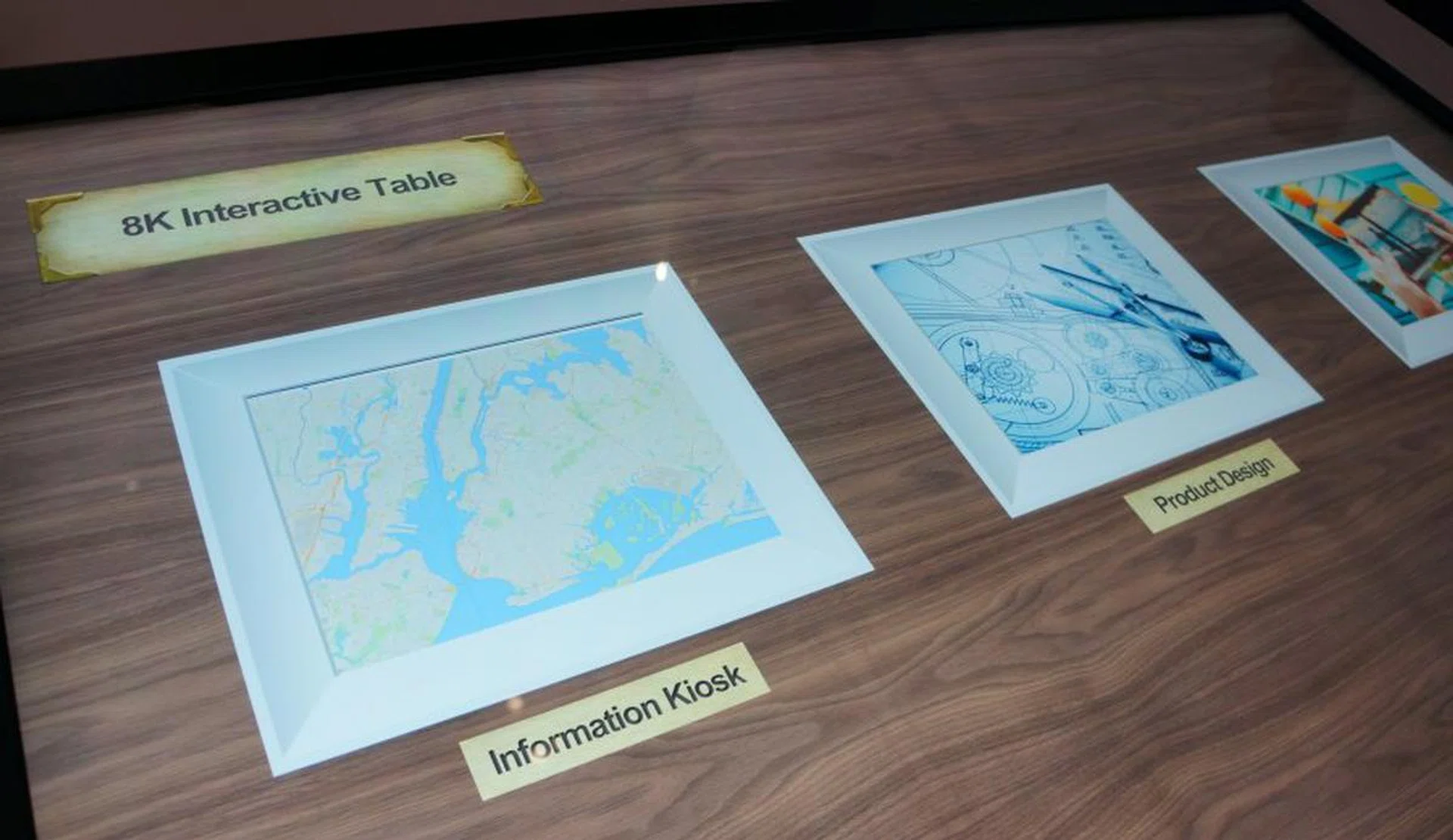 Apparently, it is the world’s first 8K interactive table solution and it’s 55 inches across with a 178-degree wide viewing angle.