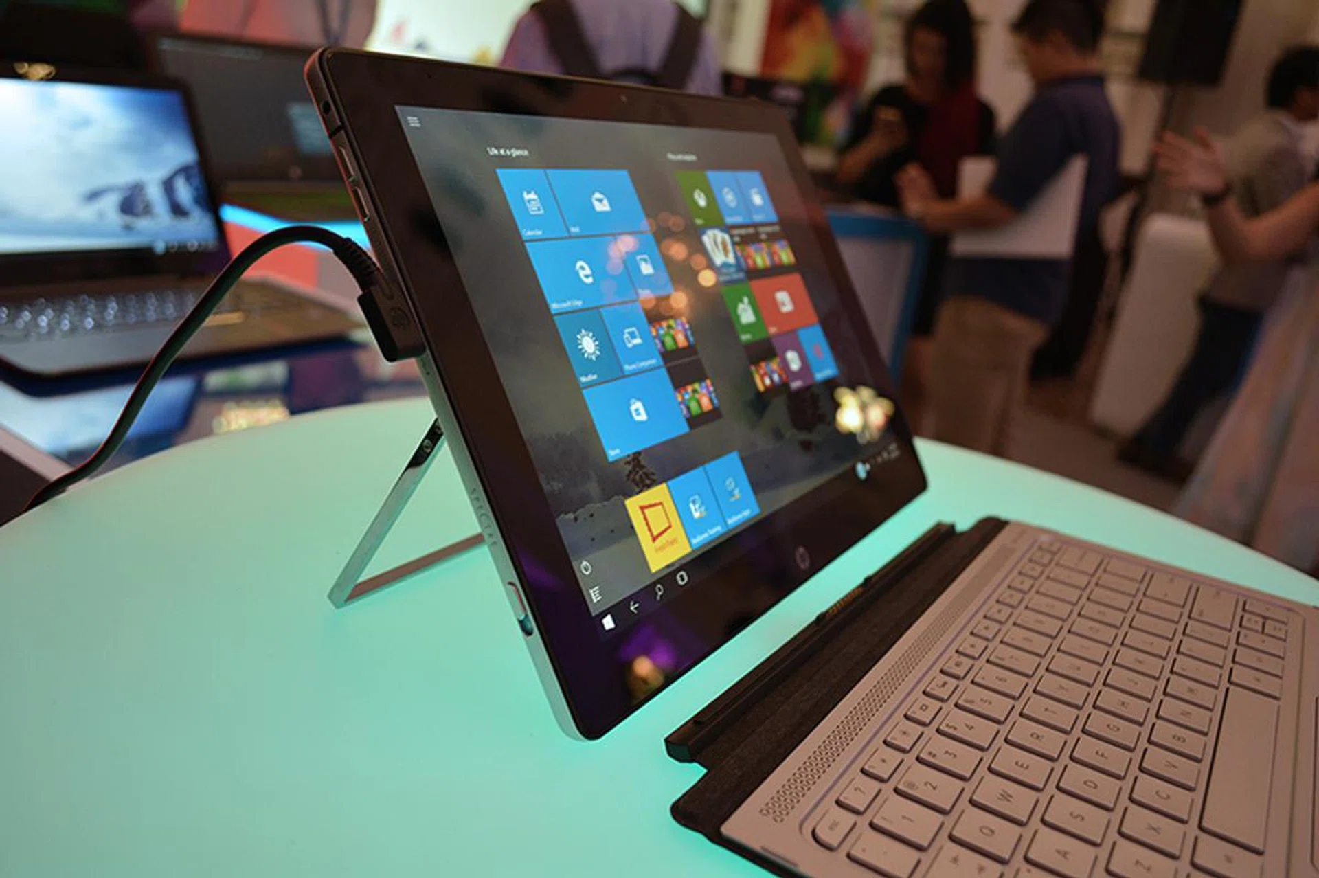 The kickstand has a hollow, U-shaped design to allow for a larger battery.