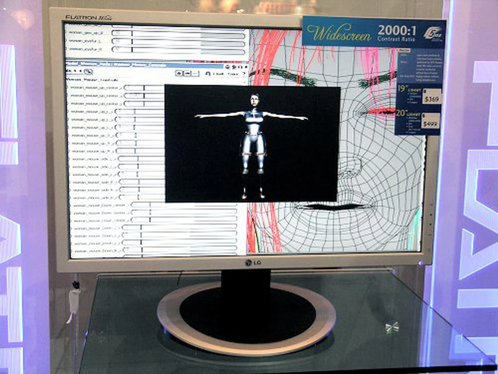 If you're hunting for a monitor upgrade, think big and wide. Sounds expensive? Not with LG's offerings. The L194WT (19-inch) and L204WT (20-inch) high contrast widescreen monitors are going for $349 and $469 respectively. 5ms response time, 2000:1 contrast ratio, 300 nits brightness, DVI connection, HDCP compliant and a wide viewing angle of 160 degrees are common specs for both panels. The 19-incher has a resolution of 1440x900 whereas the 20-incher boasts a resolution of 1680x1050 and is an 8-bit panel.