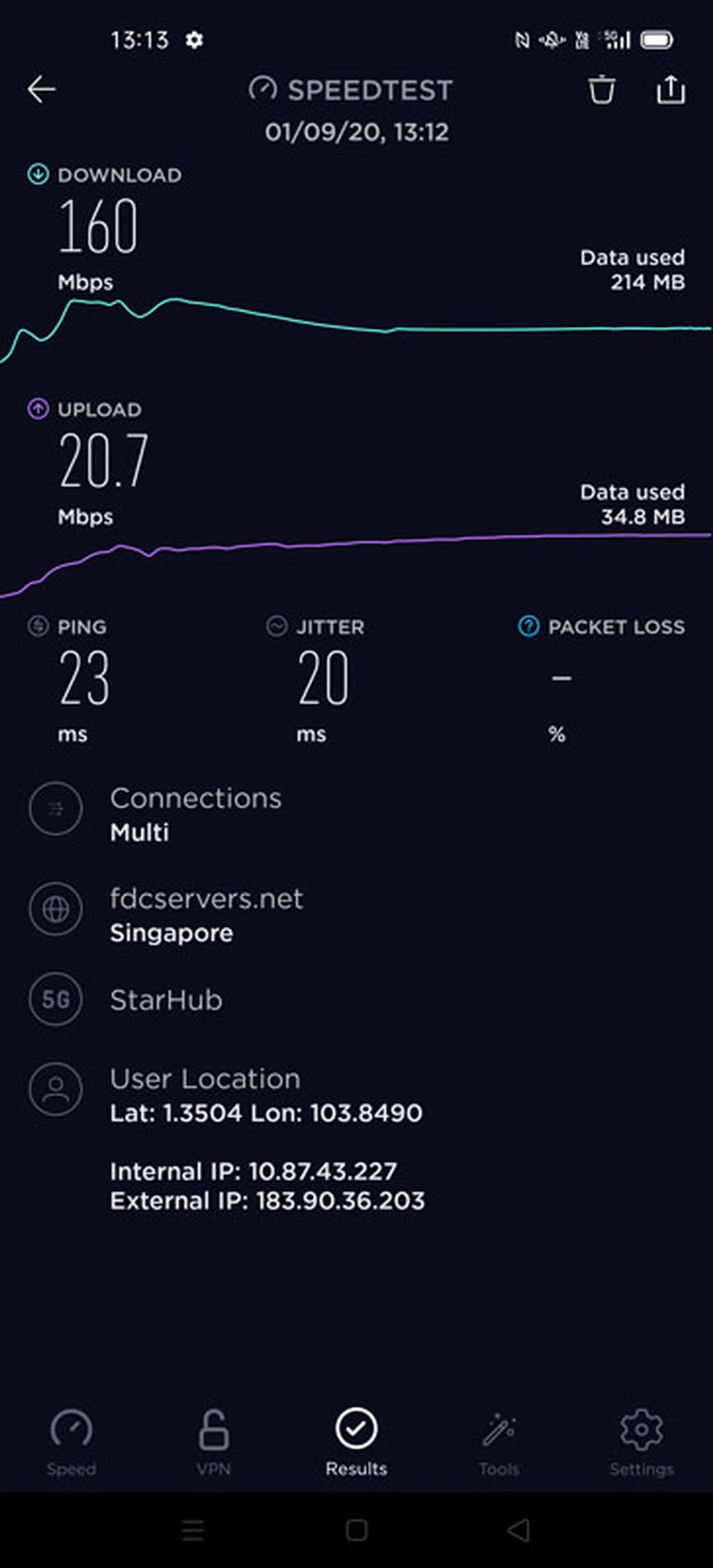 StarHub 5G Test 2