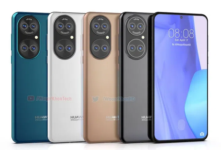 The Huawei P50 lineup could be available in white, black, blue and biege. <br>Image source: Waqar Khan