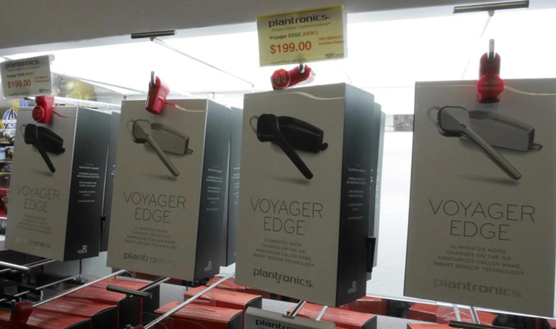 Go hands-free when you attend to business calls on the road with the Plantronics Voyager Edge Bluetooth headset. Yours for $199 (U.P: $219) with a free 2,600mAh portable charger.