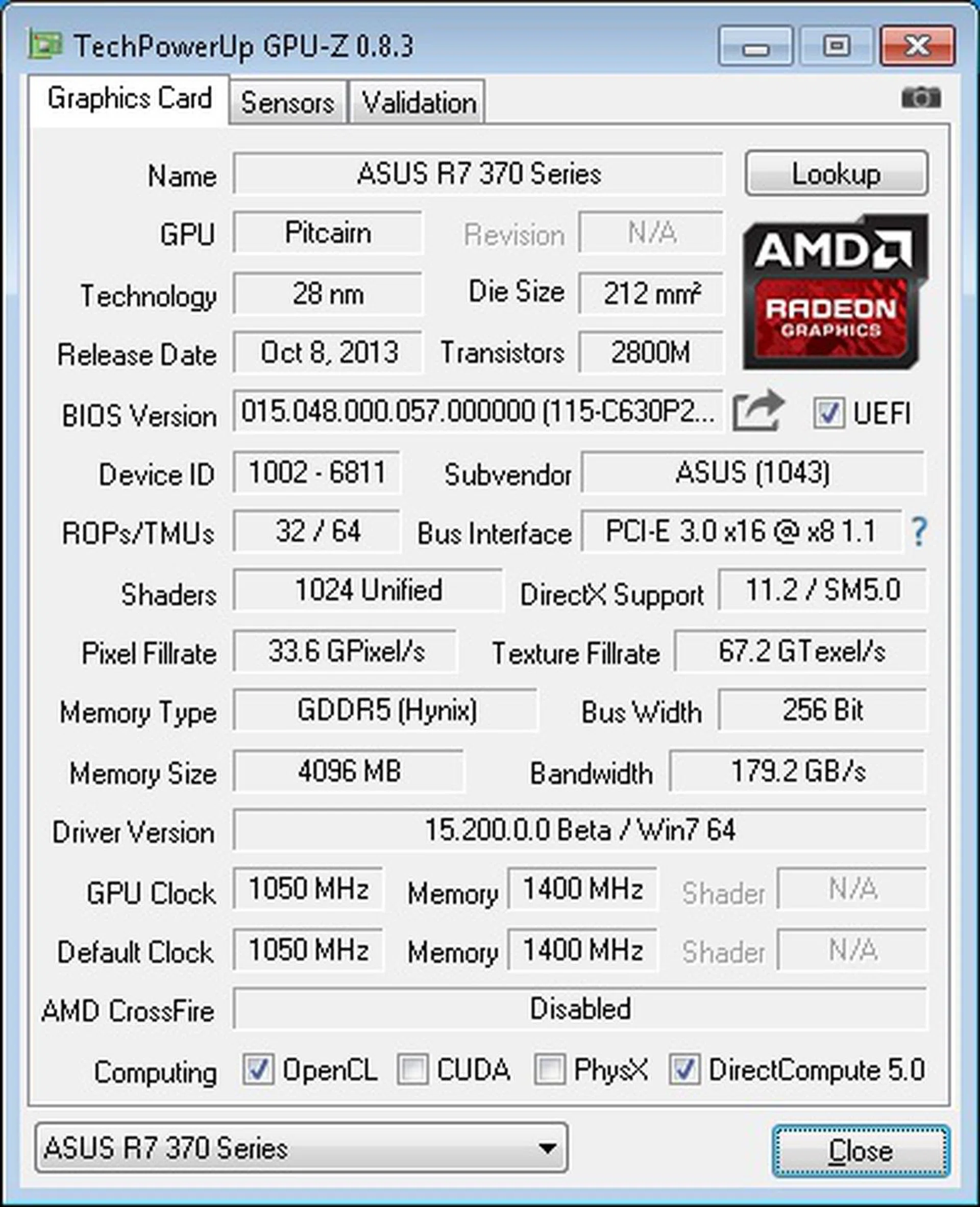 Here's a quick snapshot of the card's specifications.