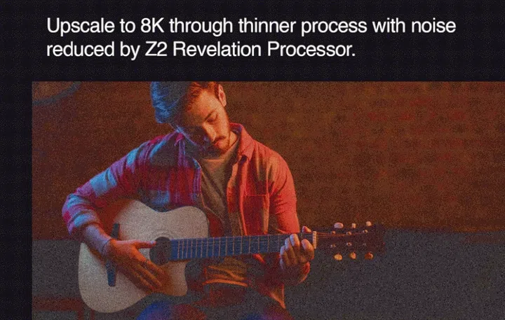 Enjoy faster upscaling with the new Z@ processor. Image courtesy of Sharp.