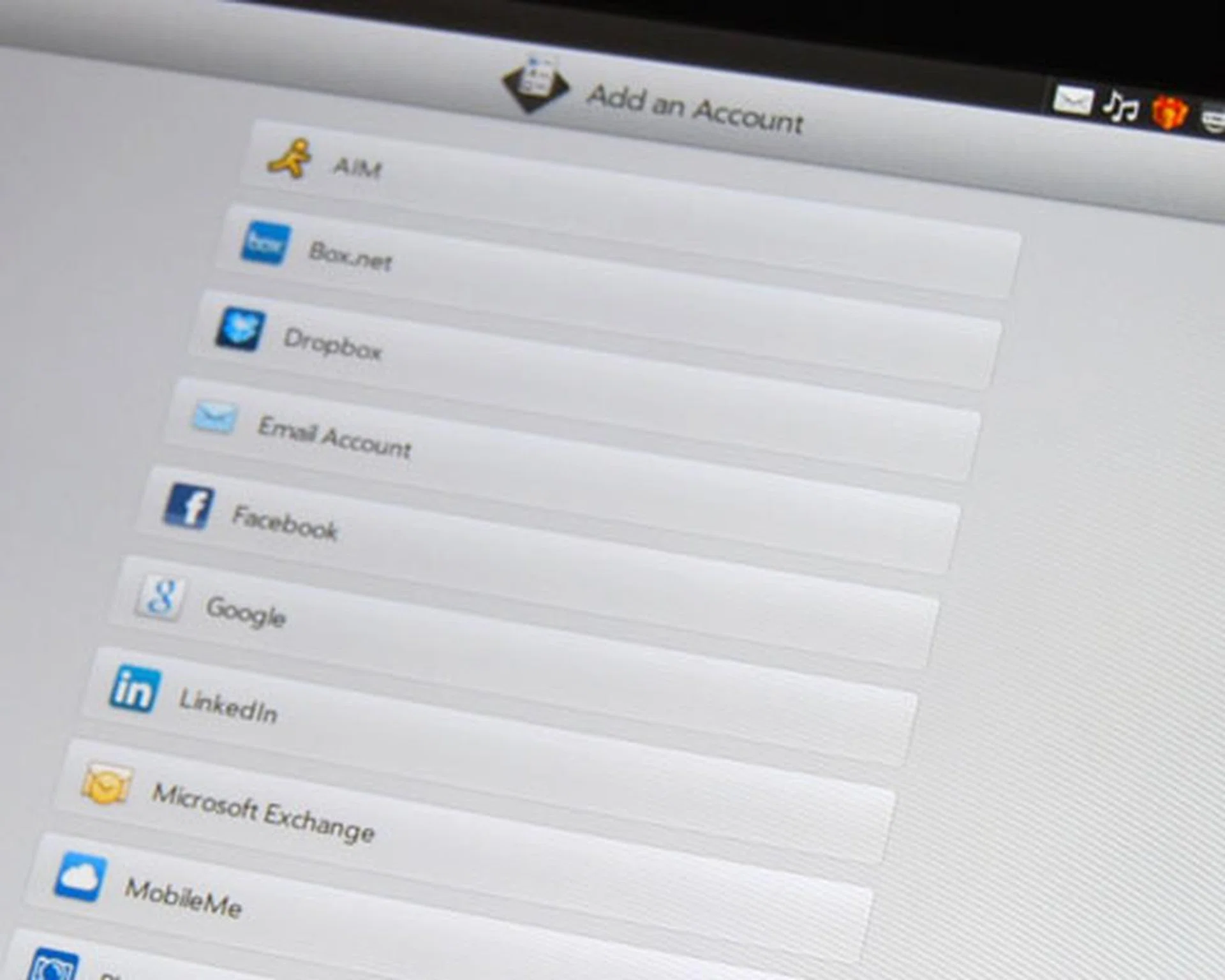 Synergy connects and consolidates a multitude of accounts, even the soon-to-be defunct MobileMe.