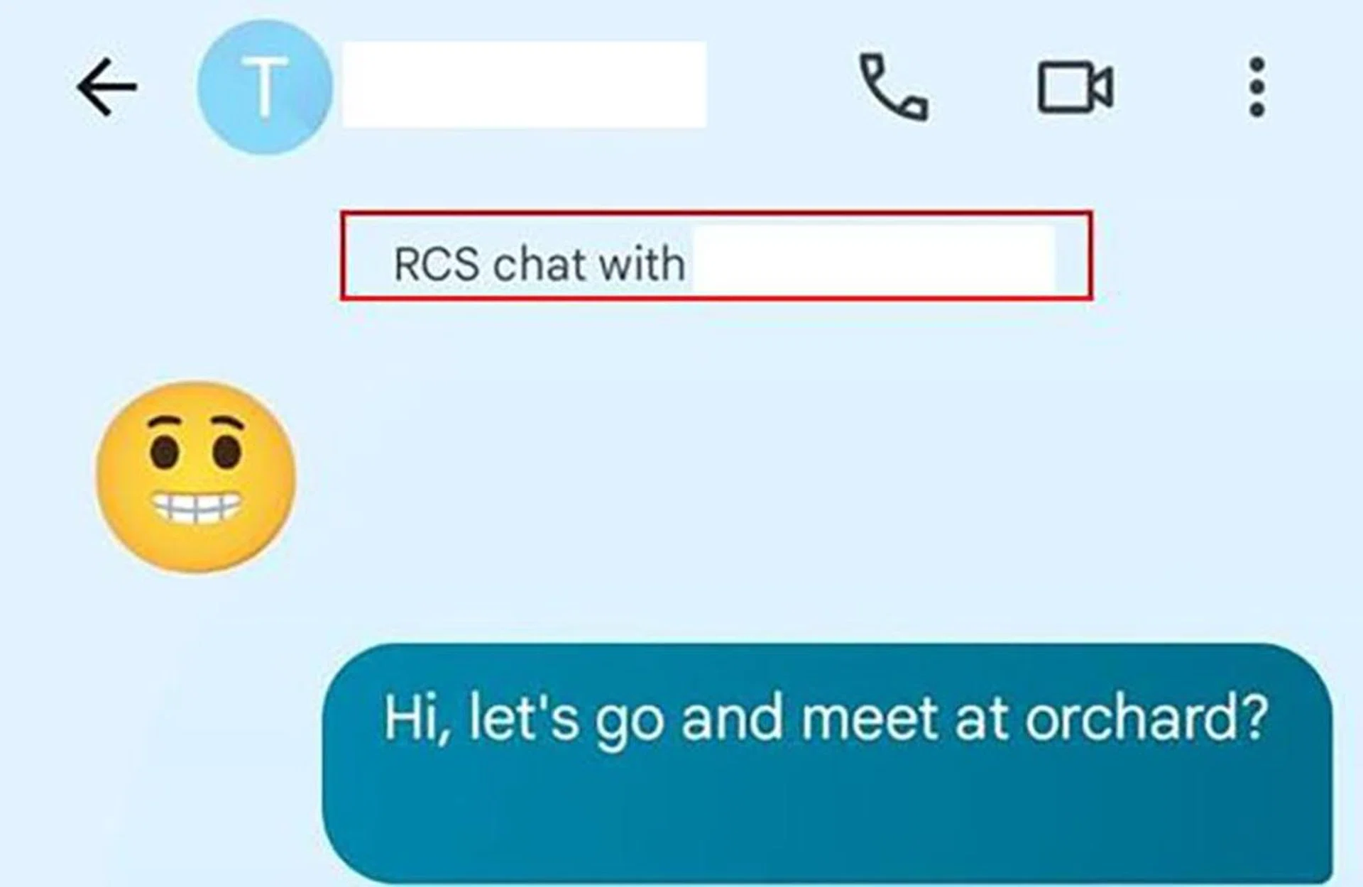 RCS chats come with a label at the top of the conversation. Check if it's someone you really know. Photo: Singapore Police Force.