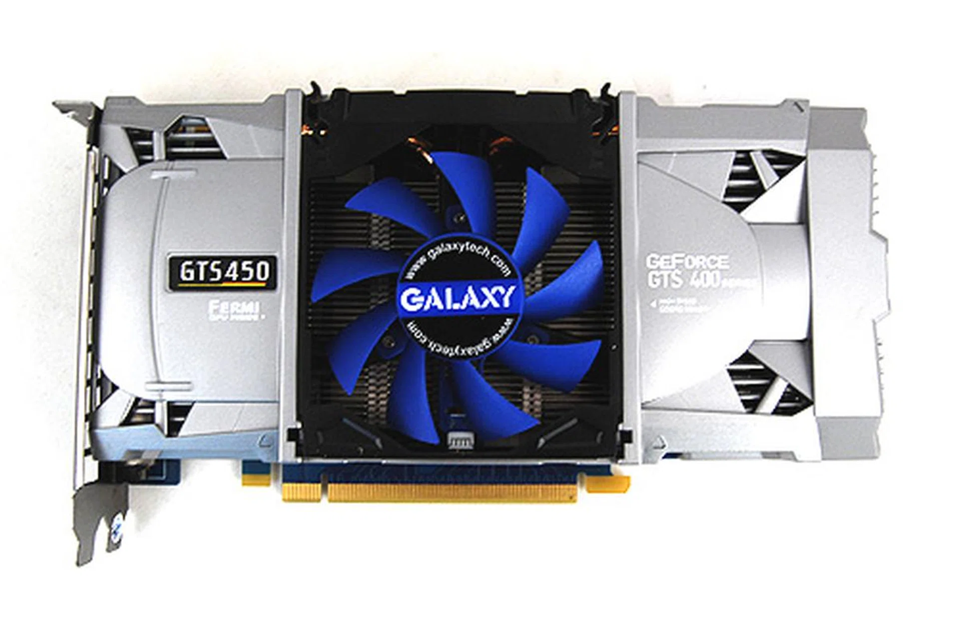 The Galaxy GeForce GTS 450 Super OC sports the same detachable flip-fan cooler that we've seen on their custom designed GeForce GTX 460 and GTX 470 cards.