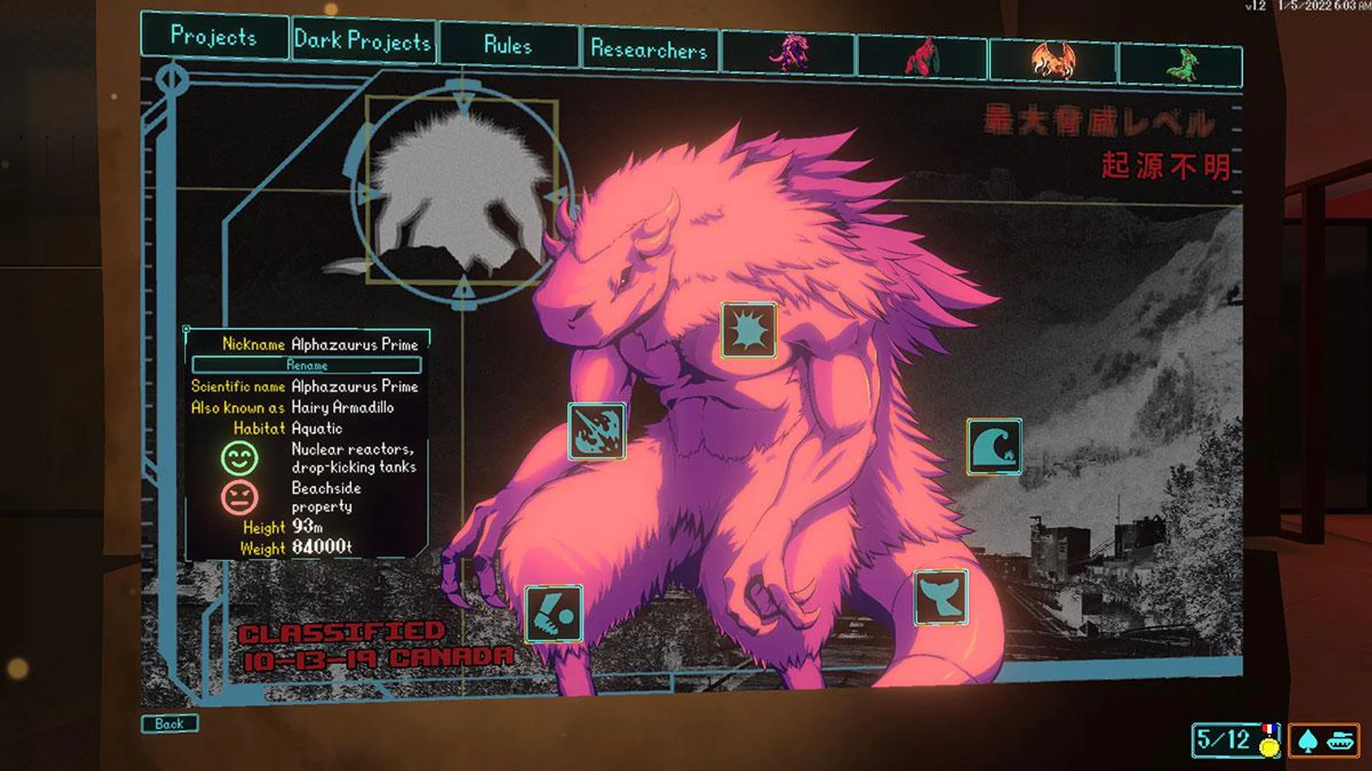 Alphazaurus Prime, one of the four kaiju you'll see in the game.