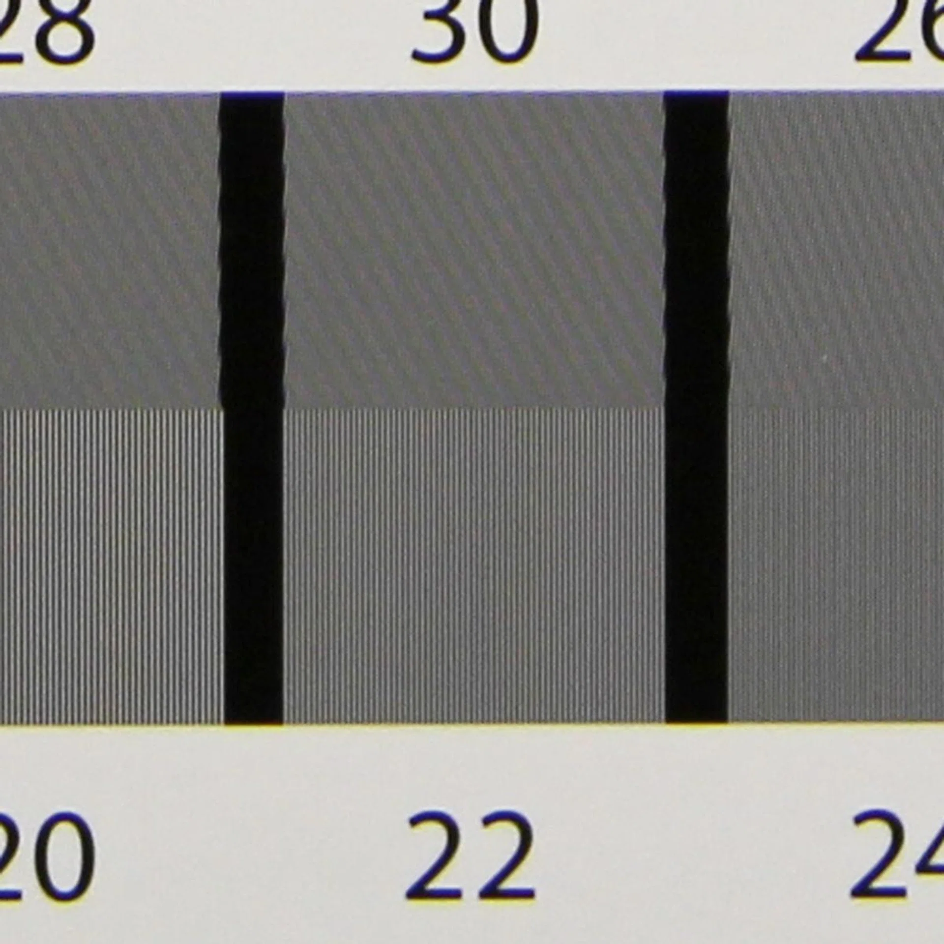 100% crop of our resolution chart test.