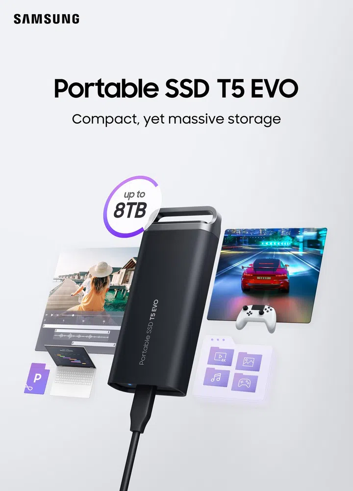 Samsung T5 EVO portable SSD.