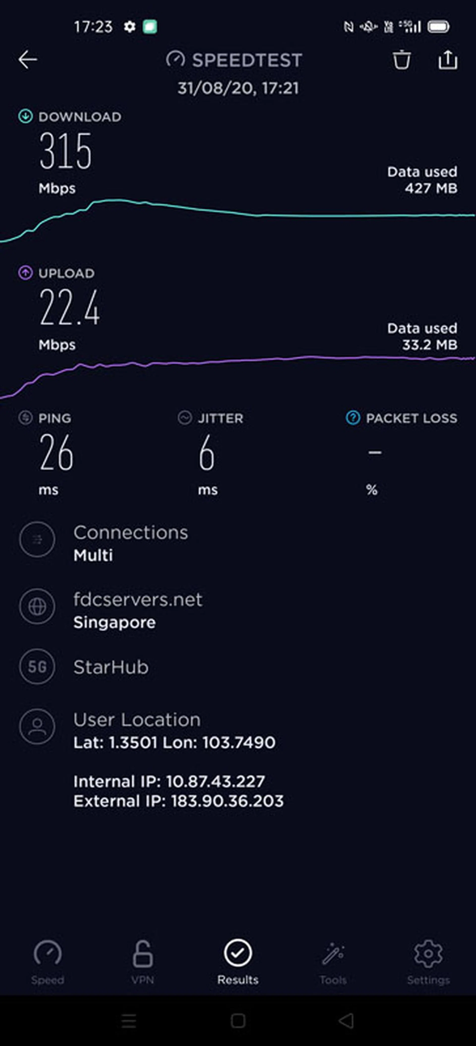 StarHub 5G Test 2
