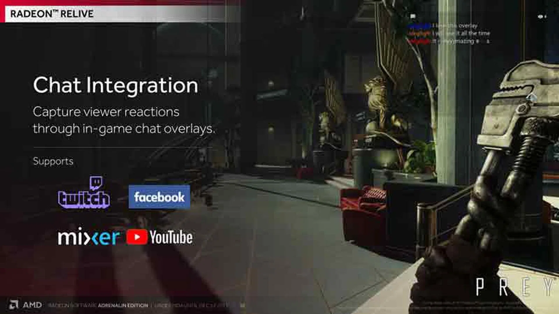 In-game chat overlays are now supported. (Image Source: AMD)