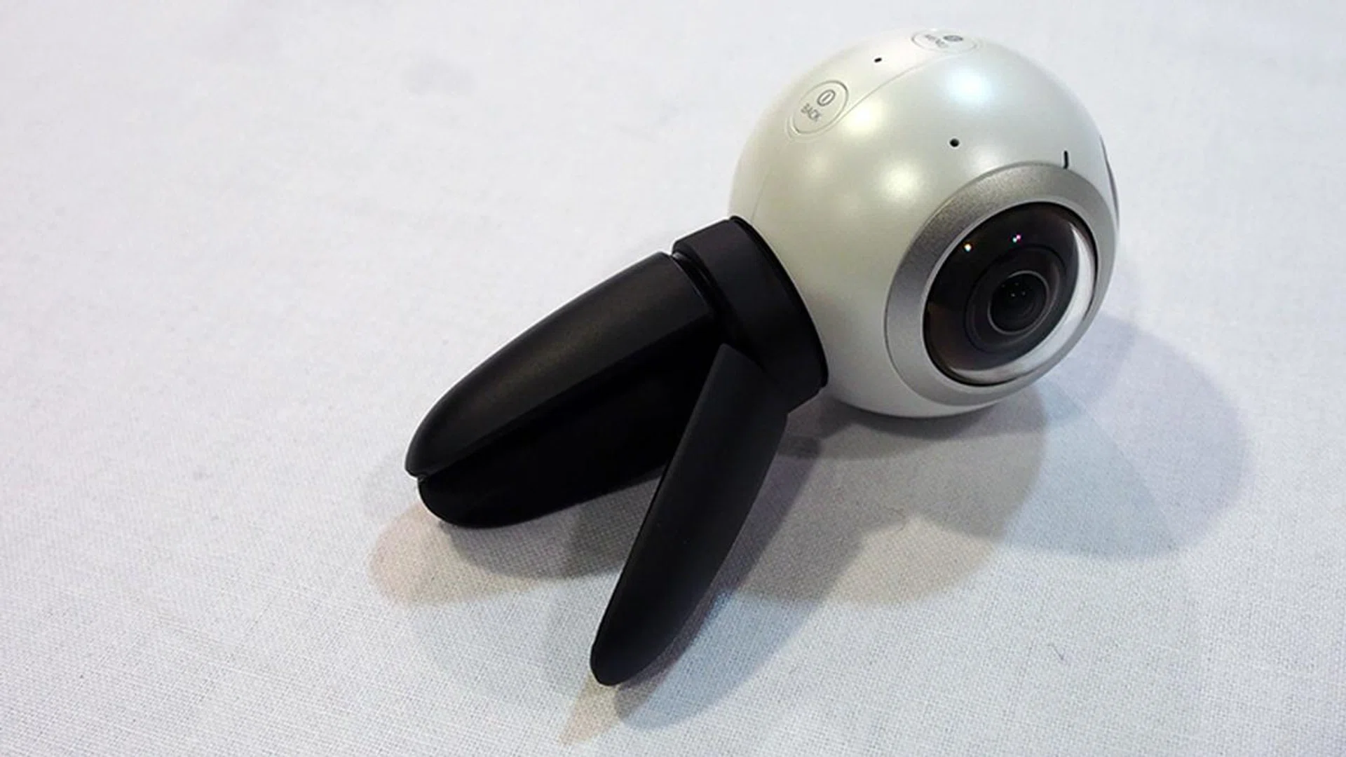 The Gear 360 has its own little tripod.