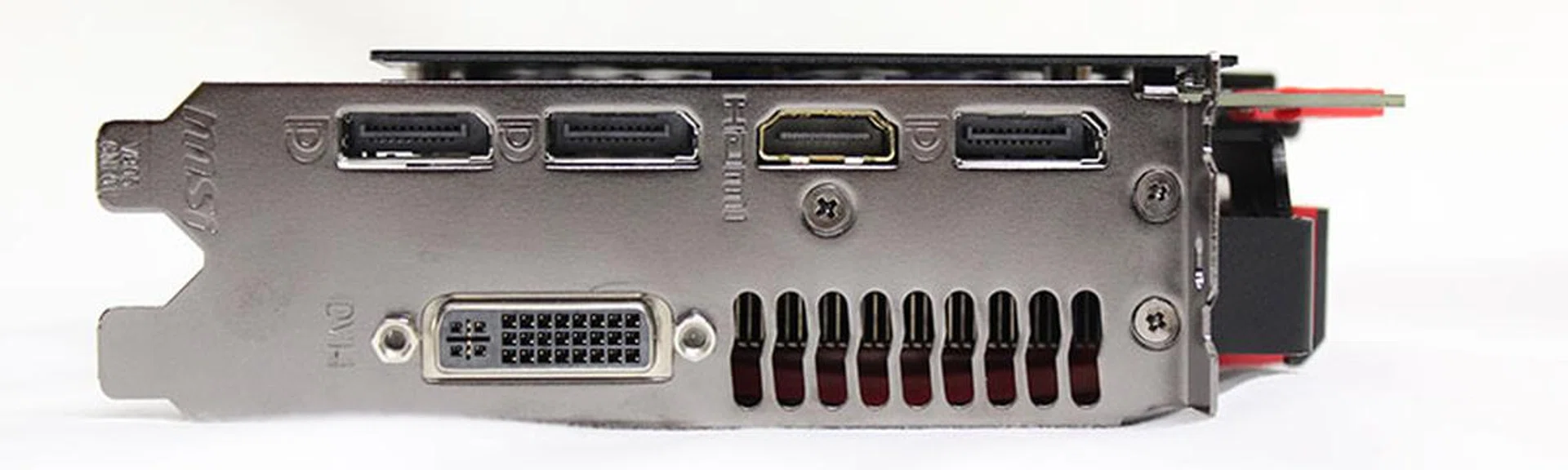 The card features the same selection of connectors as most of the other cards in the line-up, the exception being the Gigabyte GeForce GTX 980 Ti G1 Gaming.