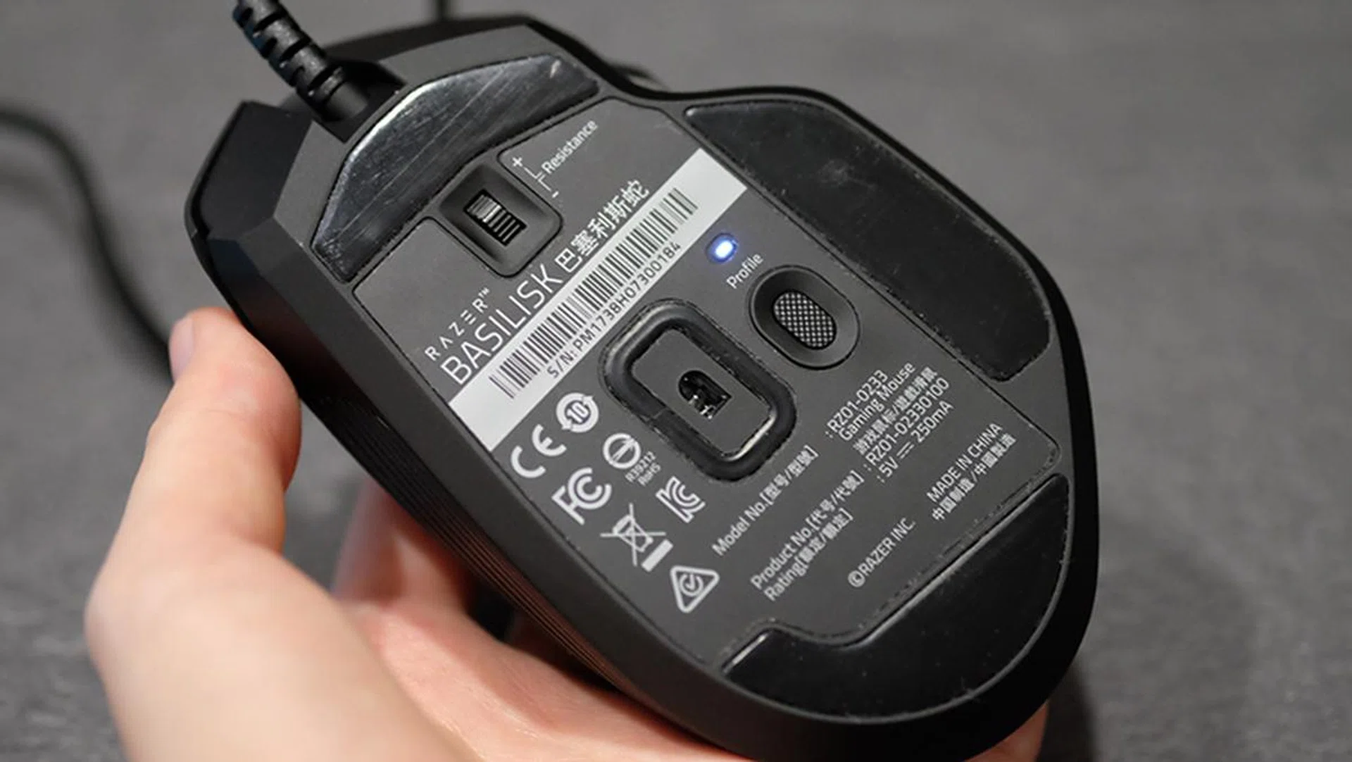 The wheel for customizing the resistance sits near the top, while the profile button lets you toggle between different saved profiles.