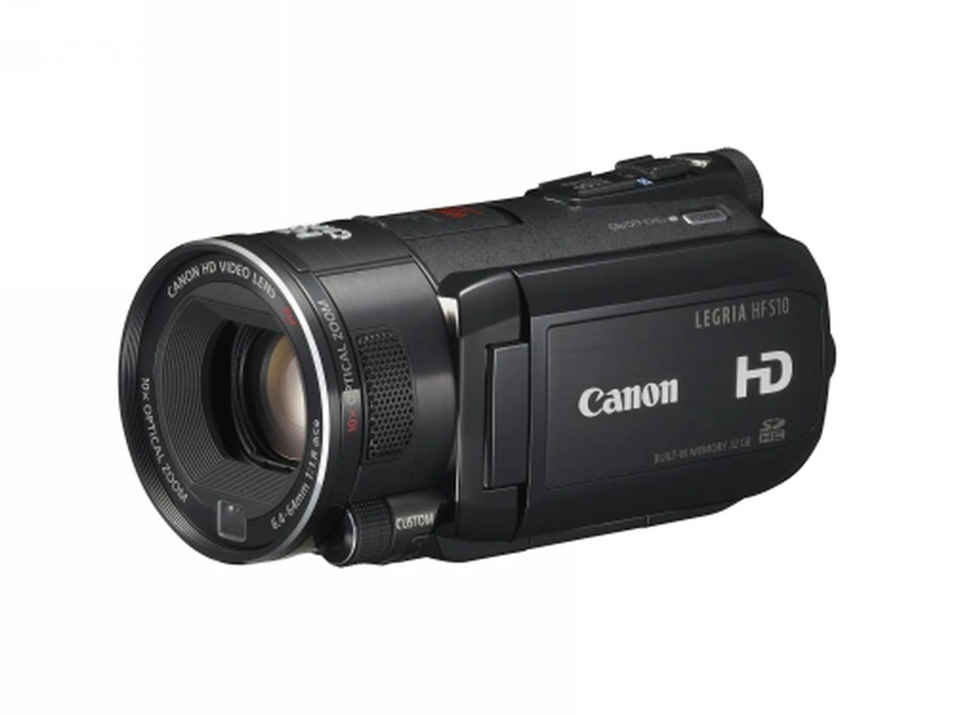 The Canon flagship LEGRIA HF S10 with built-in 32GB memory.