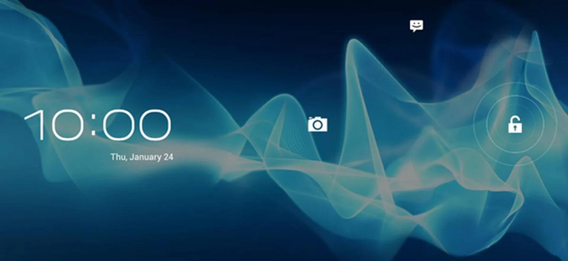 You have three options on the lock screen: unlock to the home screen (right), message (top) or camera (left).