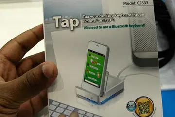 Enter the Aten Tap (CS533), a device that converts existing USB or Wireless keyboards to be Bluetooth capable.