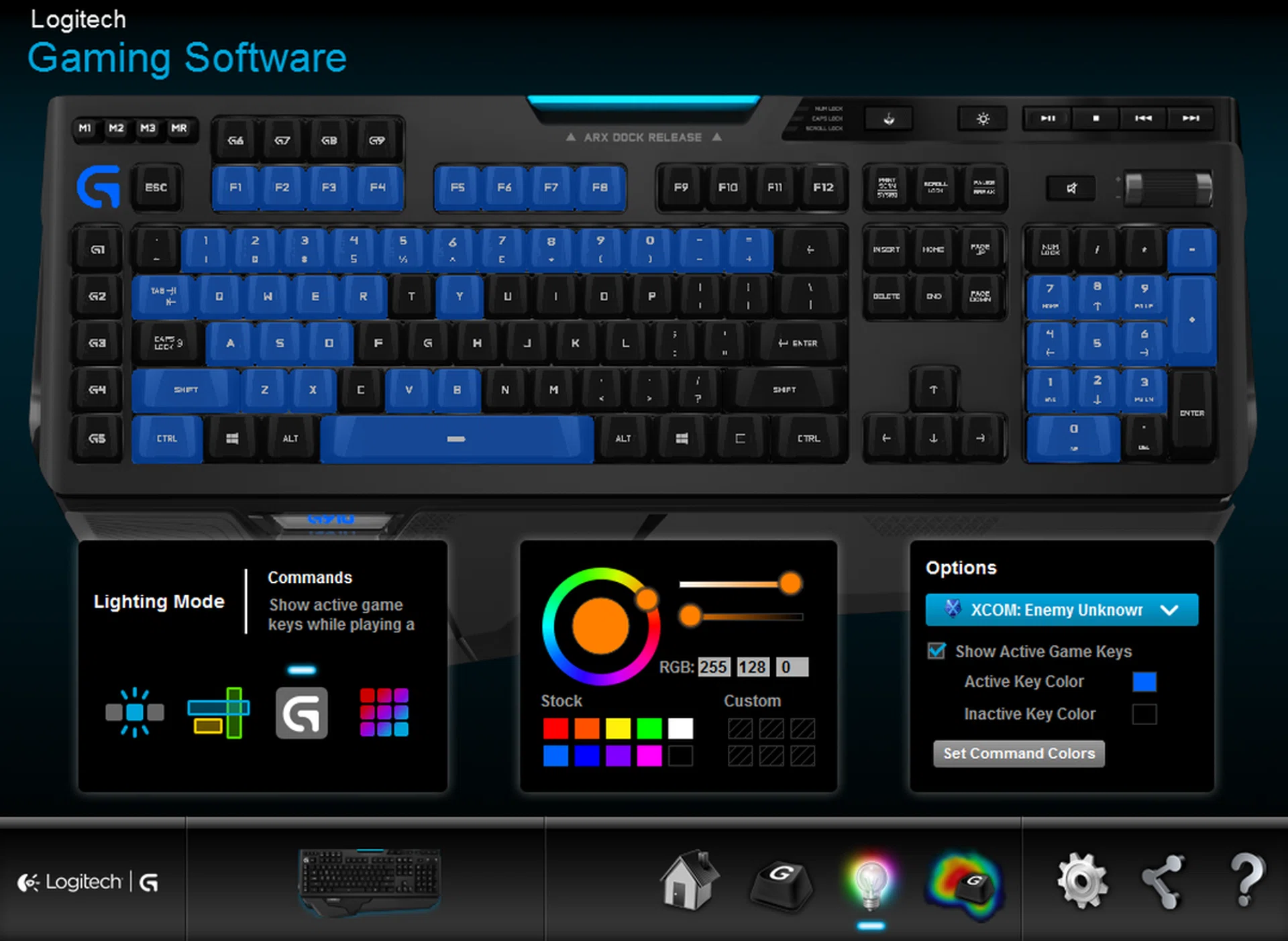 You need to download the Logitech Gaming Software or the specialized functions of the Logitech G910 will be unavailable to you.