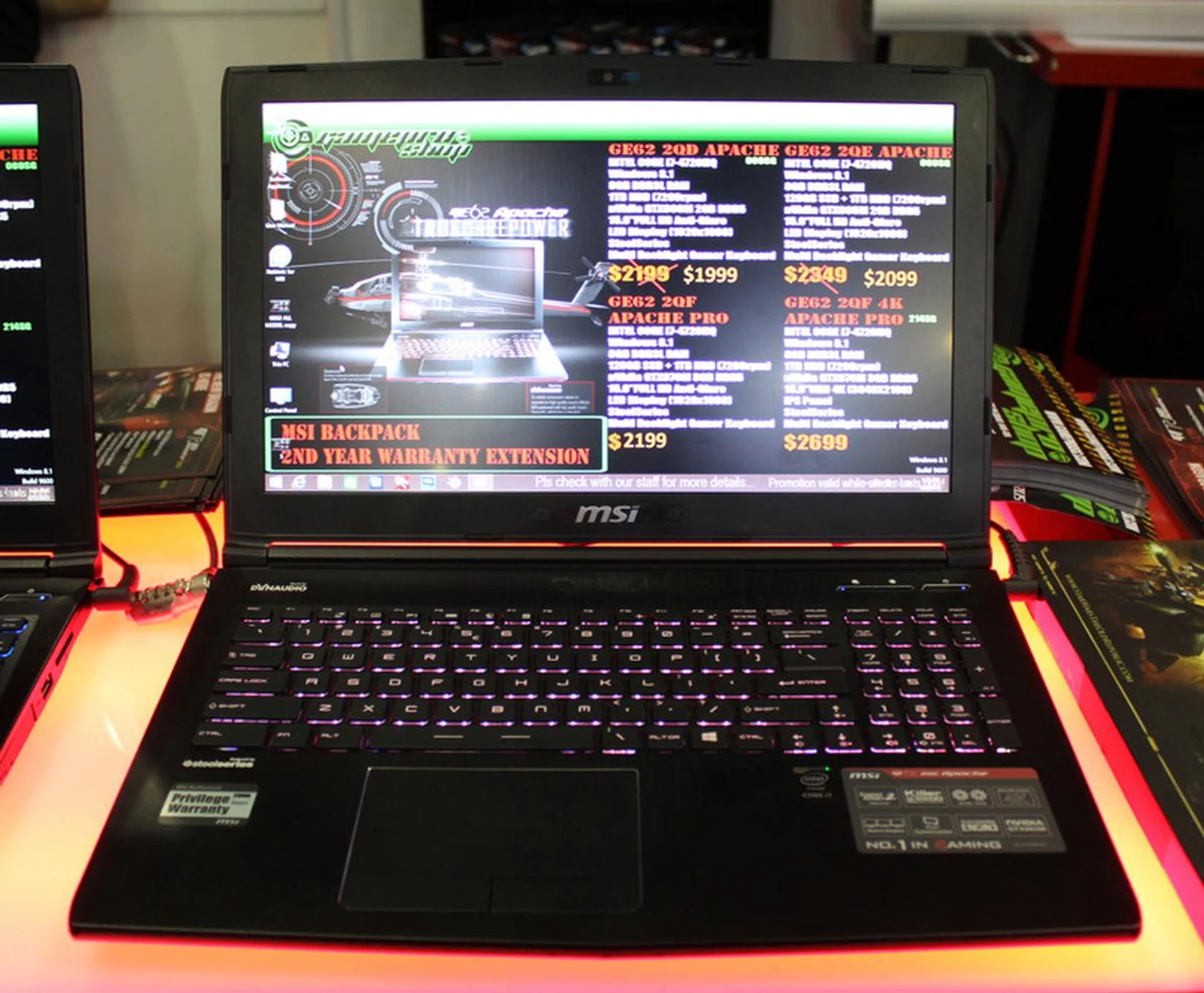 We recommended the MSI GE62 2QF Apache Pro at the CEE last week and it’s still our recommendation this week, except this time the machine has an even better processor! The Apache Pro is a 15.6 gaming notebook with a Full HD (1920 x 1080) IPS display, Intel Core i7-5700HQ (2.7GHz, 6MB cache), NVIDIA GeForce GTX970M (3GB VRAM), 8GB RAM, 128GB SSD + 1TB HDD and running Windows 8.1. It’s selling at $2,199 (U.P. $2,599).