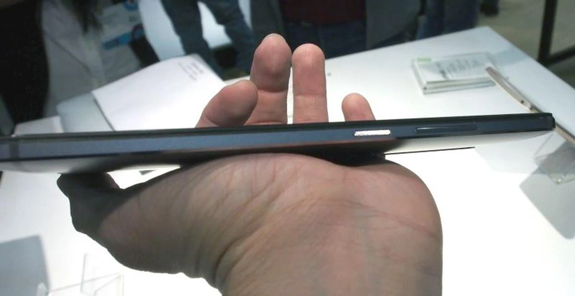 The only physical buttons are on the side.
