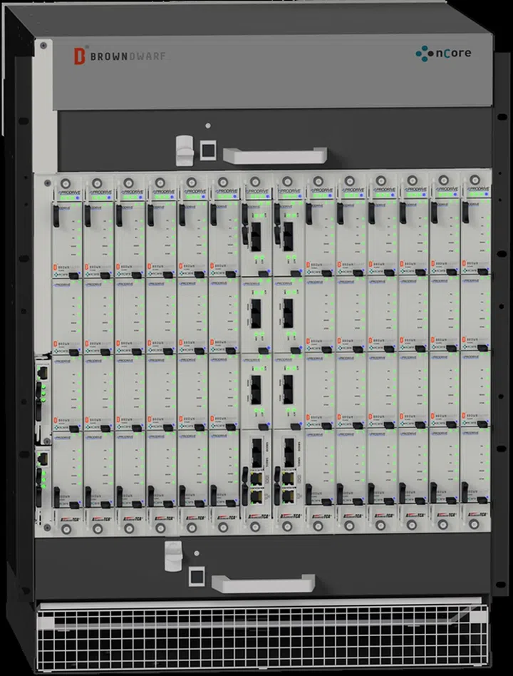 The nCore HPC BrownDwarf supercomputer chassis that houses individual compute nodes. (Image Source: nCore HPC)