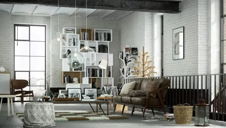 This computer-generated image, created by Enrico Cerica using OctaneRender, shows ray traced glass distortion in the light fixture, diffuse lighting in the window and frosted glass in the lantern on the floor reflection on the frame picture. (Image source: NVIDIA)