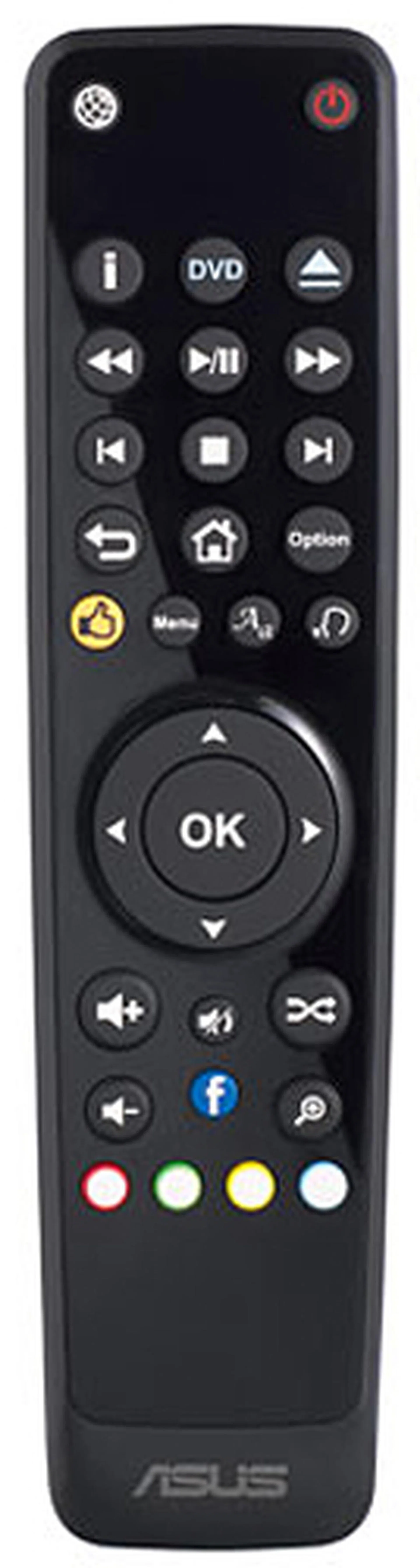 The long, rectangular remote felt pretty hefty when we held it. 2 x AAA batteries are included.