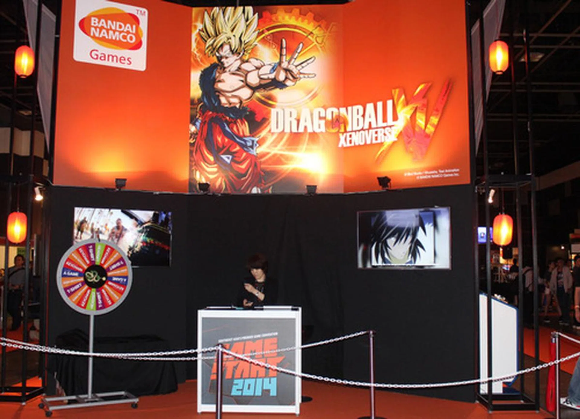 It was hard to ignore the Bandai Namco booth with its bright colors. Even in the darkened hall, it's easily the most visible.