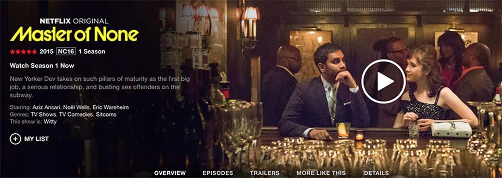 There's no House of Cards, but there's Master of None, which is really funny and well worth subscribing to watch.