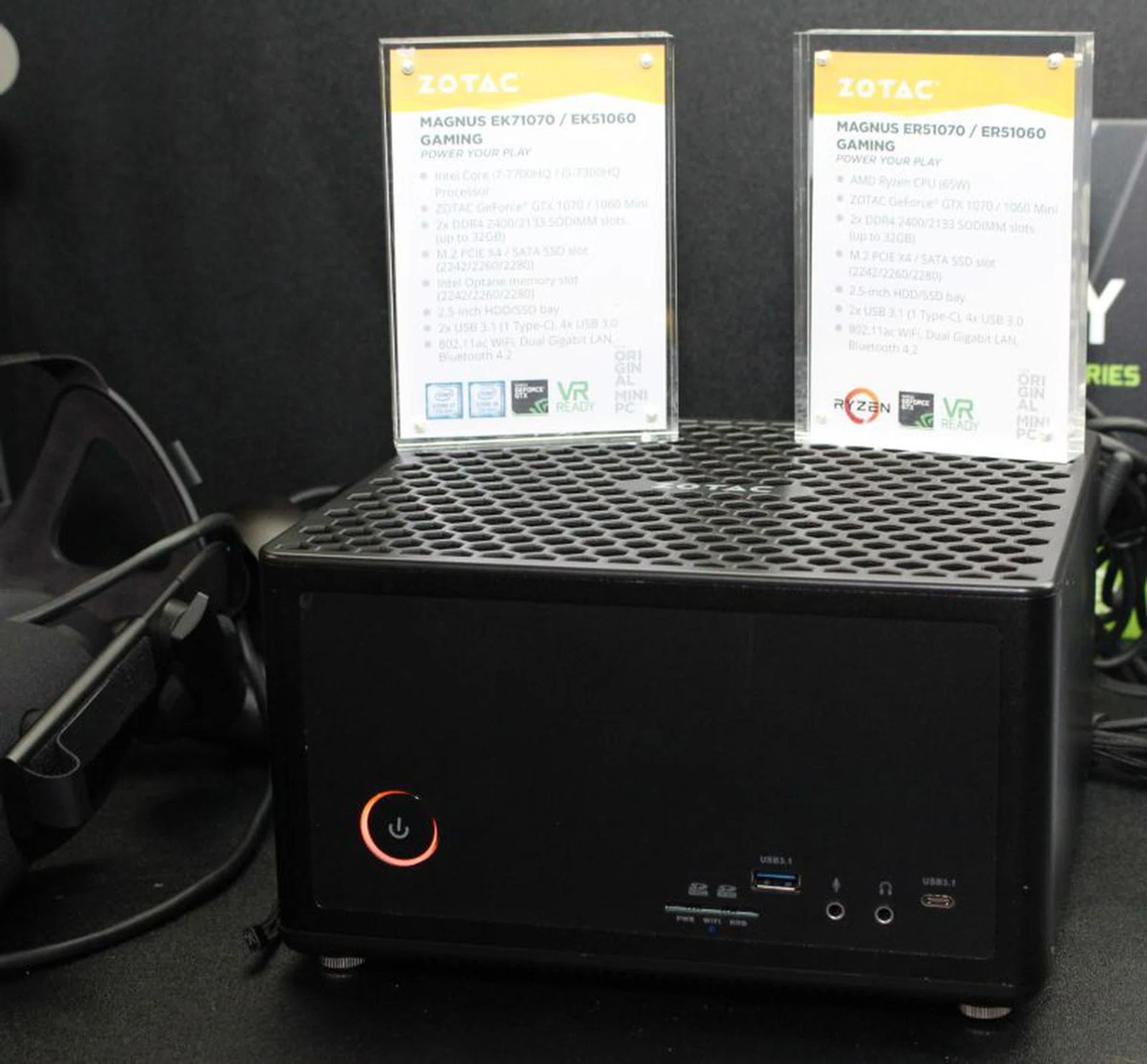 Zotac's new Magnus mini gaming system will come with either a choice of Intel's Kaby Lake CPU or AMD's new Ryzen CPU.