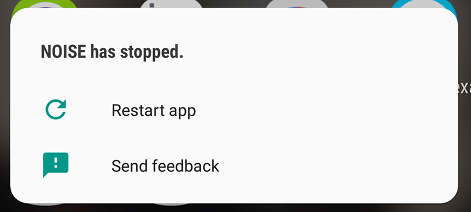 App Not Responding (ANR) prompt when a beta app crashes. Forgivable for betas, but should not happen in official releases