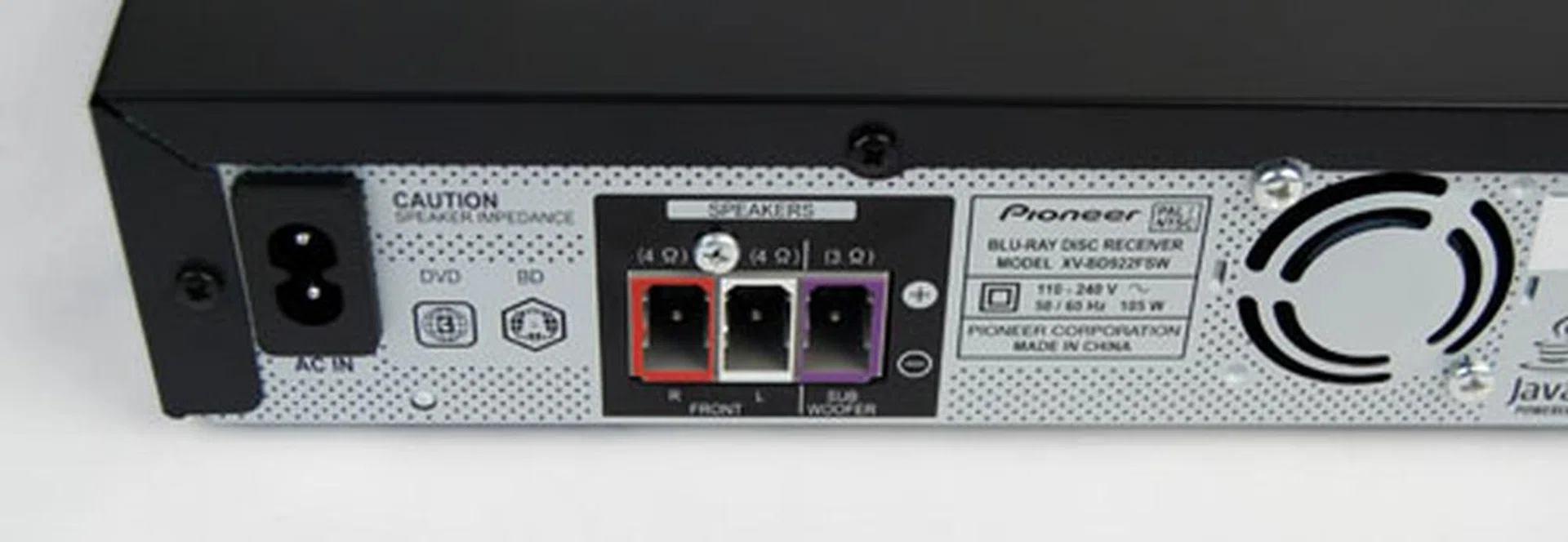 There are no additional ports for extra speakers, meaning the sound system cannot be expanded in the future.