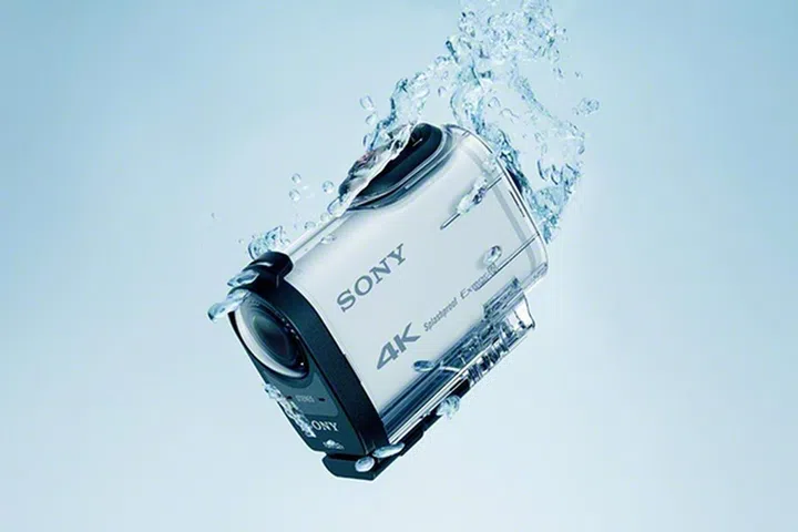 Sony's FDR-X1000V is an action cam capable of 4K shooting. (Image source: Sony.)