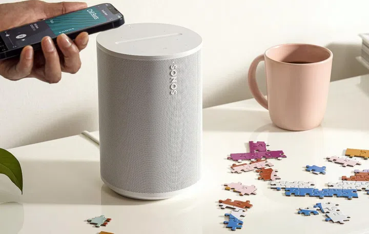 The smaller and more affordable Era 100 speaker. (Image source: The Verge)