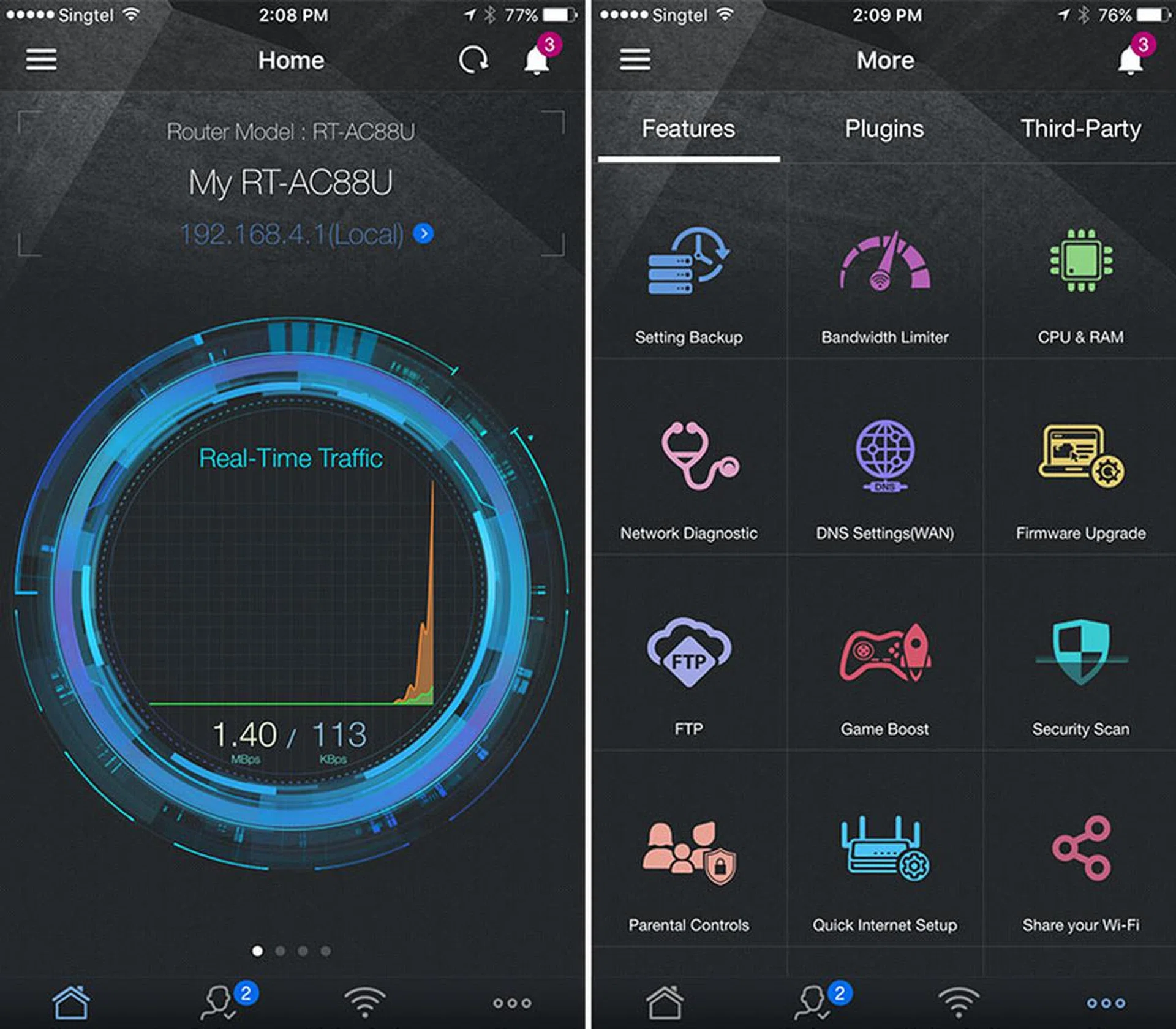 The ASUS Router app lets you control and manage your router from anywhere in the world as long as you have a data connection.