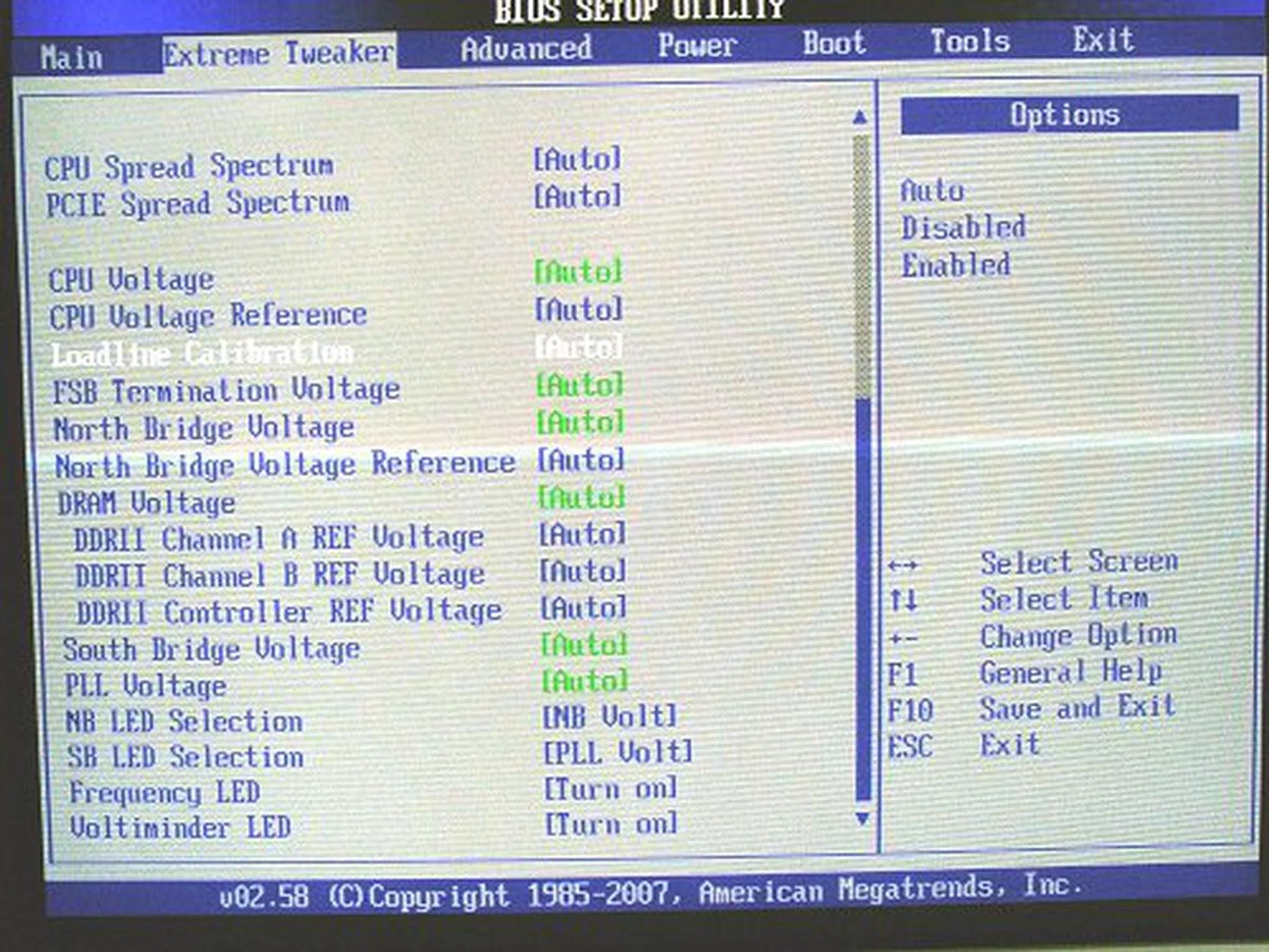 But in manual mode, you will have your hands full. Notice the various voltage options that are highlighted in green? These are the options that are monitored by the Voltiminder LEDs on the board and the color here corresponds to the LED colors as you change them.