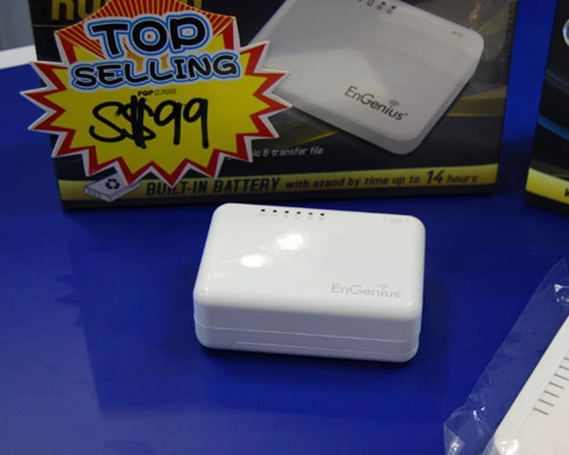 Need something more compact than a full fledged router? The Engenius ETR9360 battery operated wireless-N pocket router, as its name suggests, fits into your pocket snugly. Priced at $99 (usual price $129), you can also purchase an additional battery at $15 to keep the compact router going beyond its 14 hours standby time.