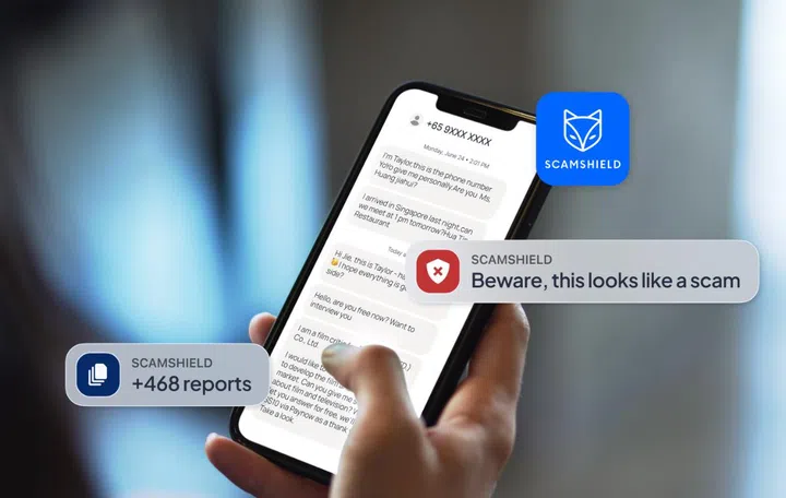 You can forward an image of a message to find out its its a scam. Photo: ScamShield.