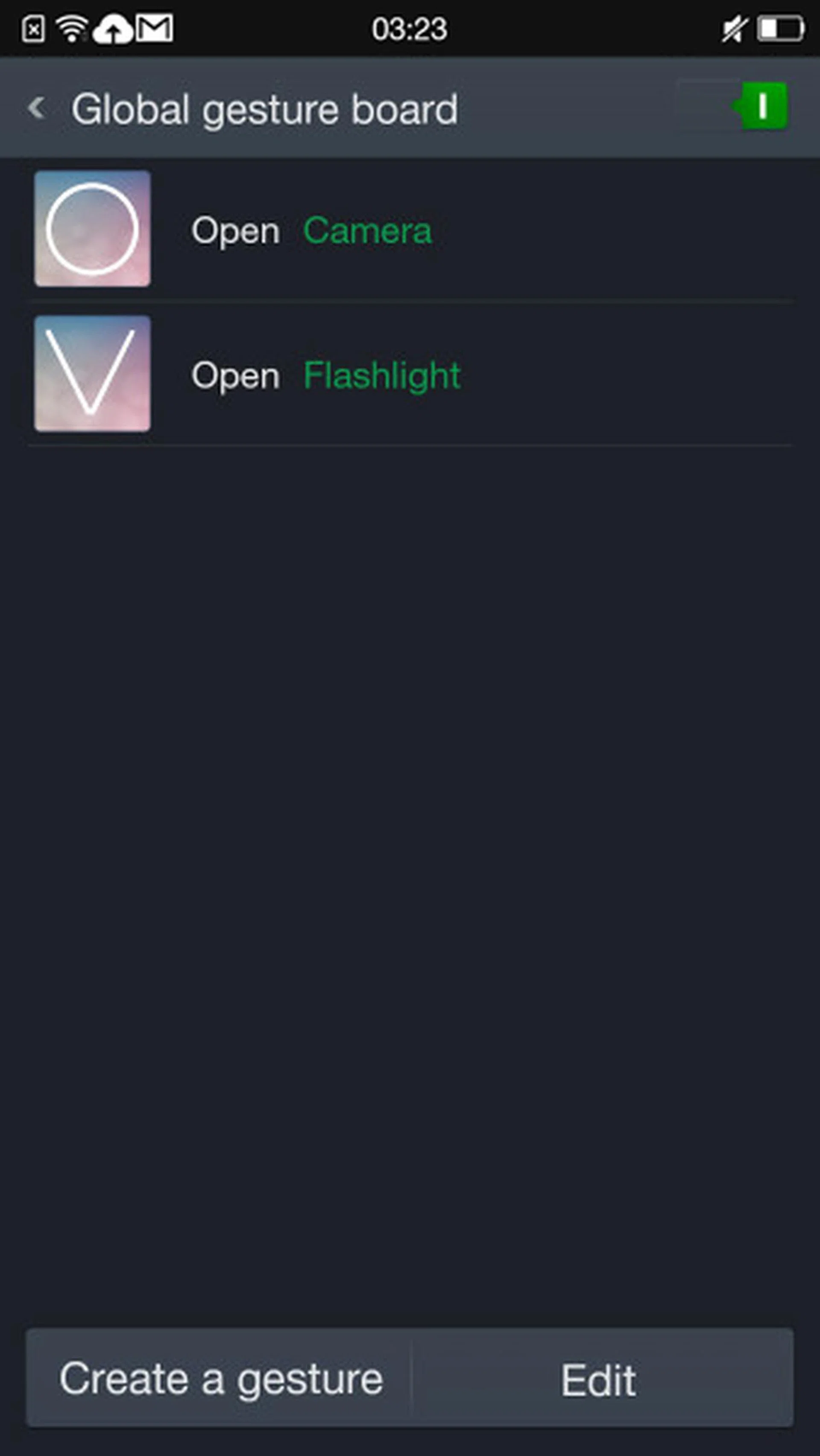 You can add more custom gestures to the gesture board.