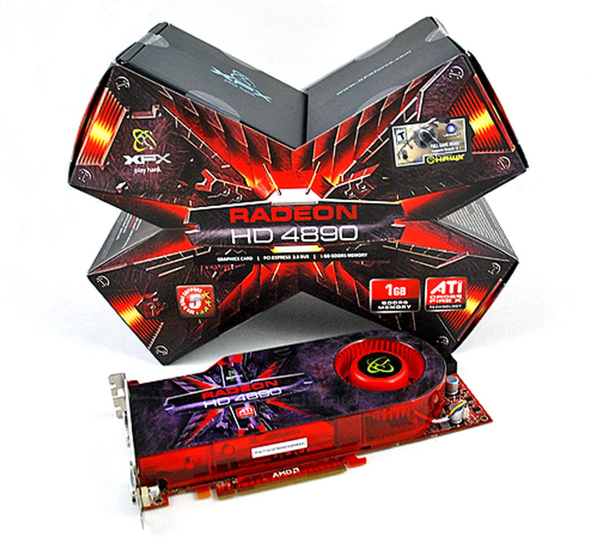 The XFX Radeon HD 4890 comes in an unique X-shaped box that is sure to capture your attention.