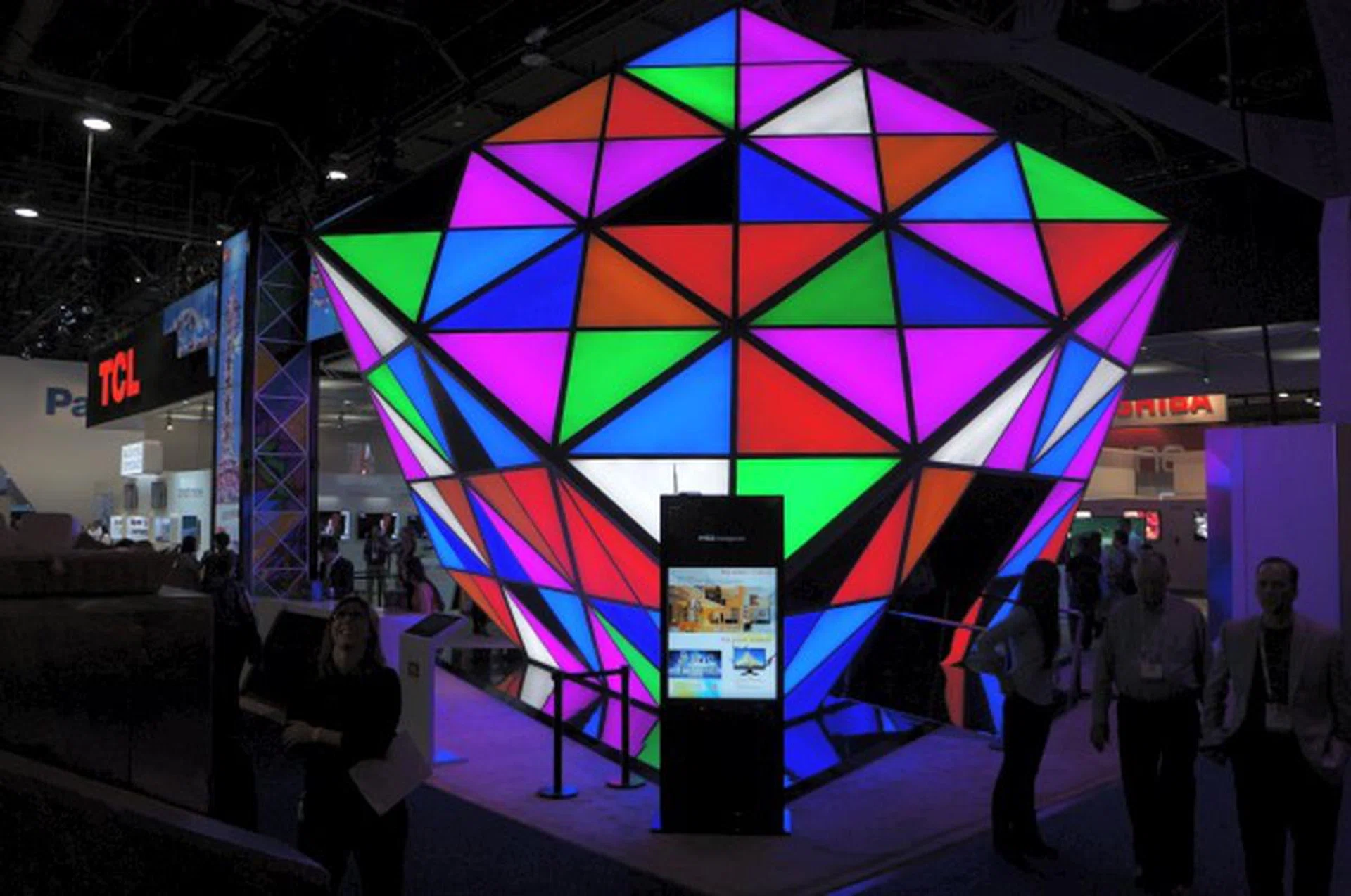 Display specialist TCL had this huge 'Rubik's Cube' built to house their most prized TV models for show.