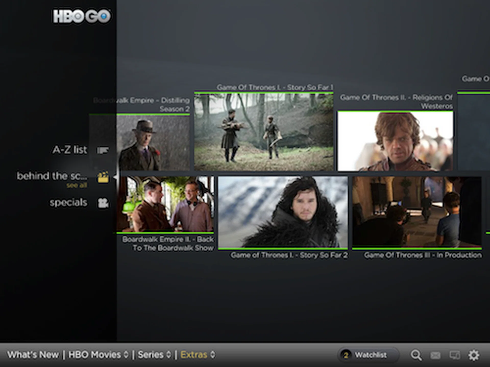 The one thing we love about the HBO GO app is the ability to check out Behind the Scenes videos of our favorite TV series. It's like watching an entire collector's edition DVD end-to-end: From reading the synopsis, watching the actual programming to behind the scenes footage for a complete viewing experience -- all on one device.