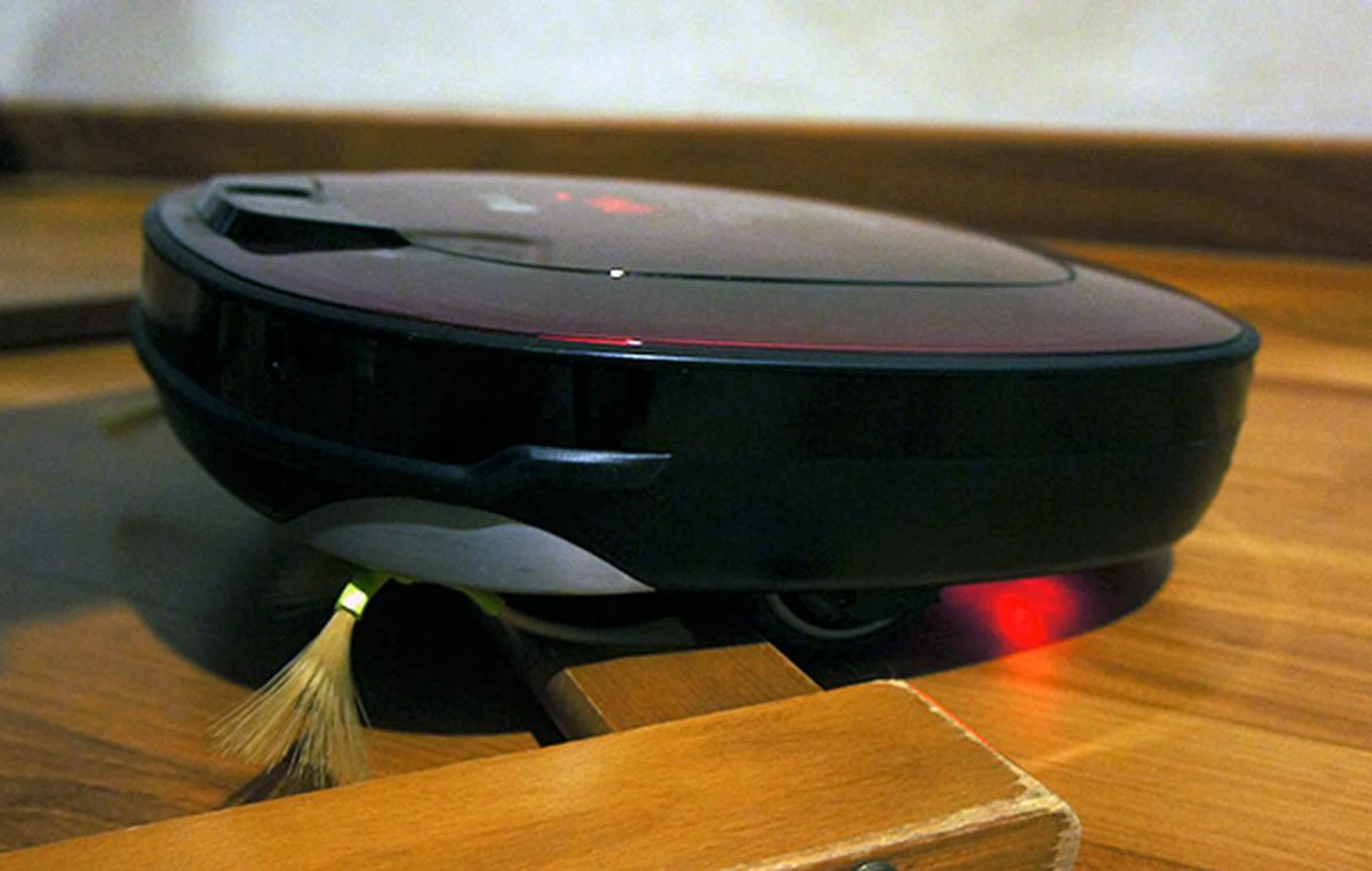 The ultrasonic sensors are too high to detect the low-lying legs of the chair and as a result, it often gets stuck.