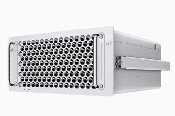 The Apple Mac Pro in a rack-mounted enclosure.