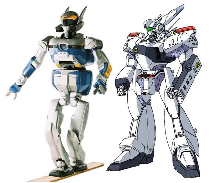 The HRP-2 (left), and the AV-98 from Patlabor (right).
