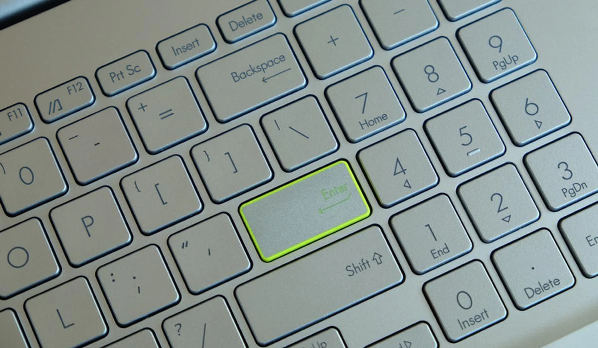 The Return and Backspace key could be larger.