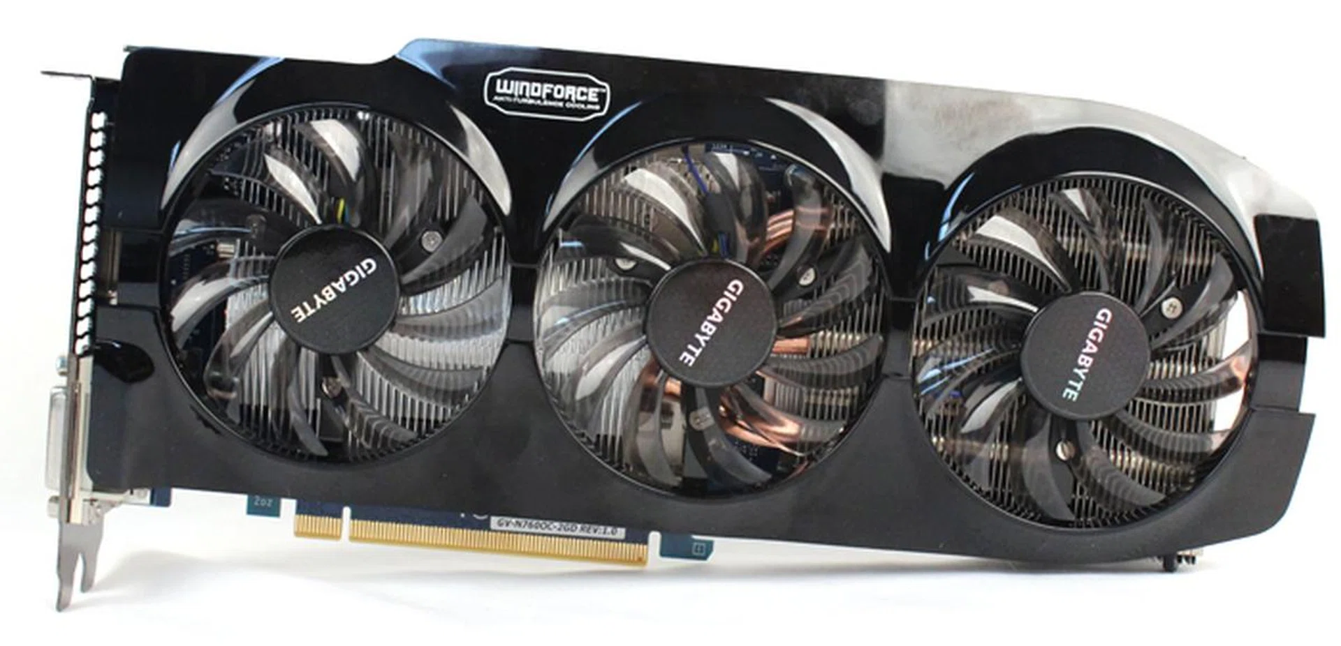 Due to the triple-fan cooler, the card is quite large, measuring 275 x 136.6 x 43mm. That's about 10.8 inches long if you're used to this form of measurement.