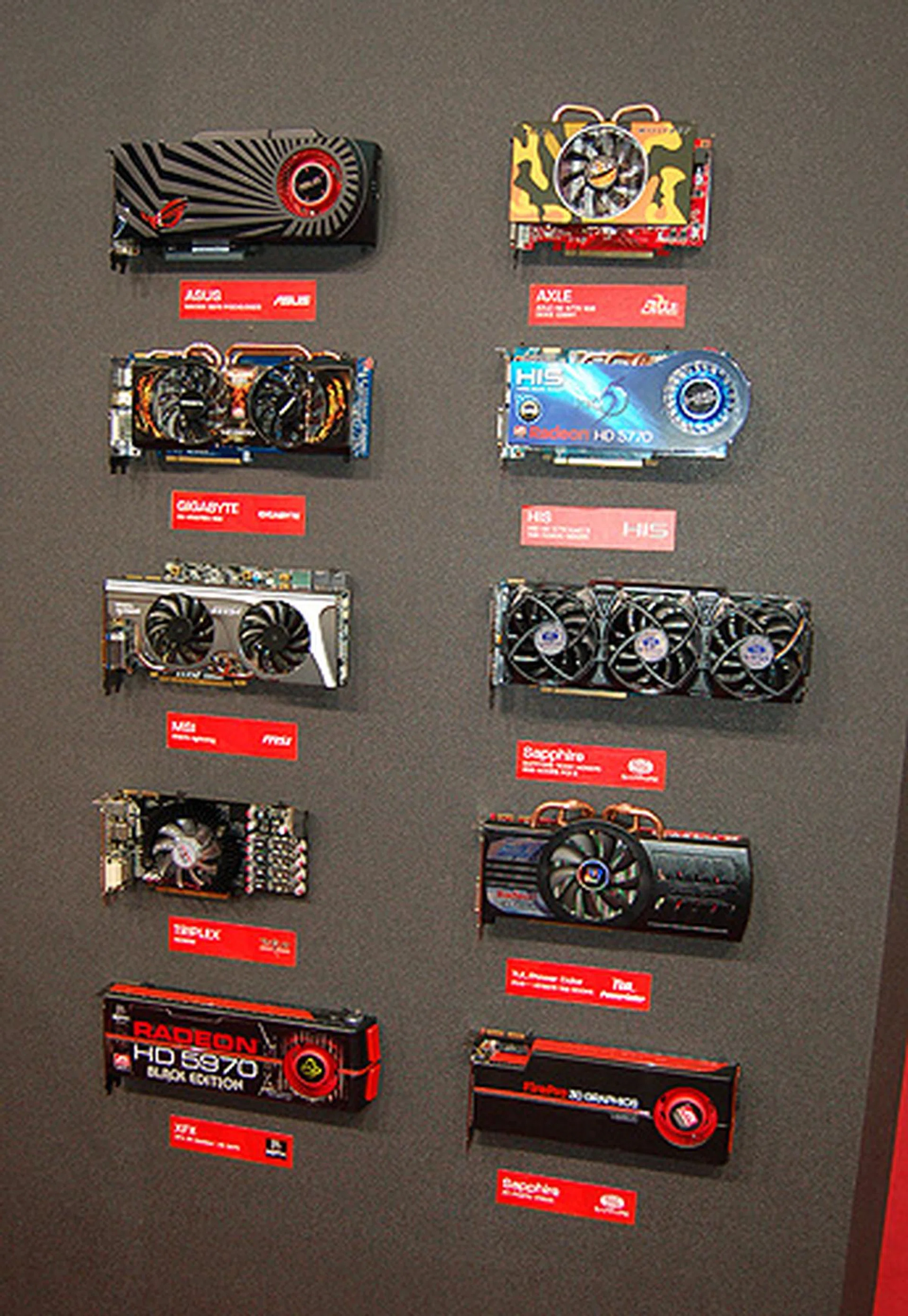 ATI's Evergreen family of graphics cards were on show too.