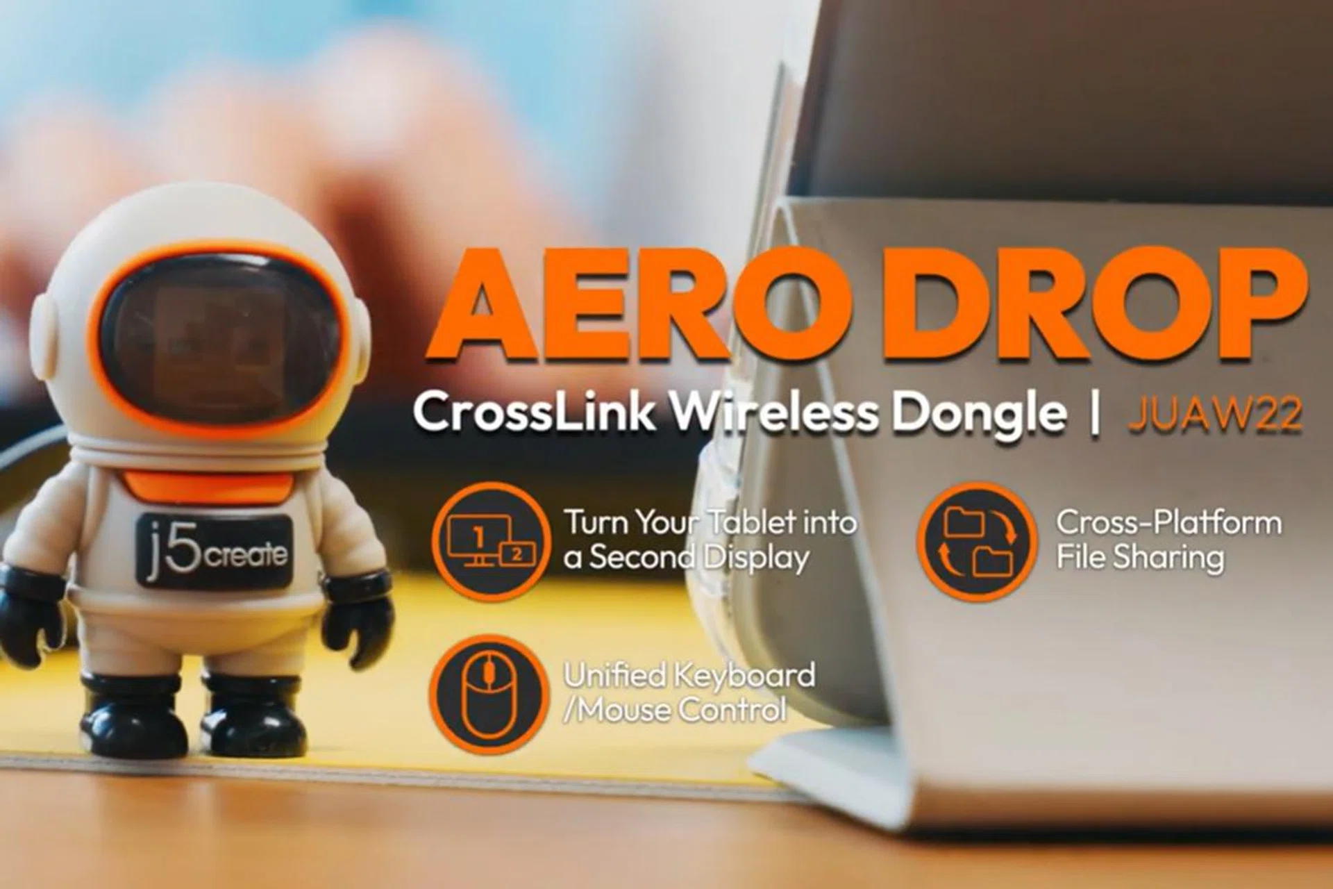 j5create JUAW22 AERO DROP CrossLink Wireless Dongle
